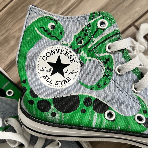 Converse All-Star Kids High-Top Sneakers with dinosaur print - light blue/Green - Picture 6 of 7